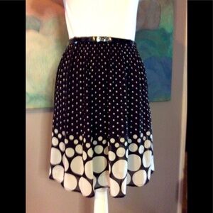 Elle Chiffon Lined Dot Skirt w/belt Sz.M